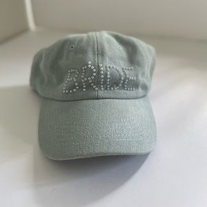Bride Hat - Pearl Embellished Chambray Bride Baseball Hat